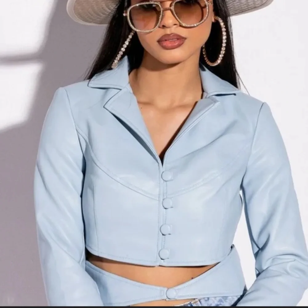 AZALEA WANG Boy Blue Cut Out Blazer Size S